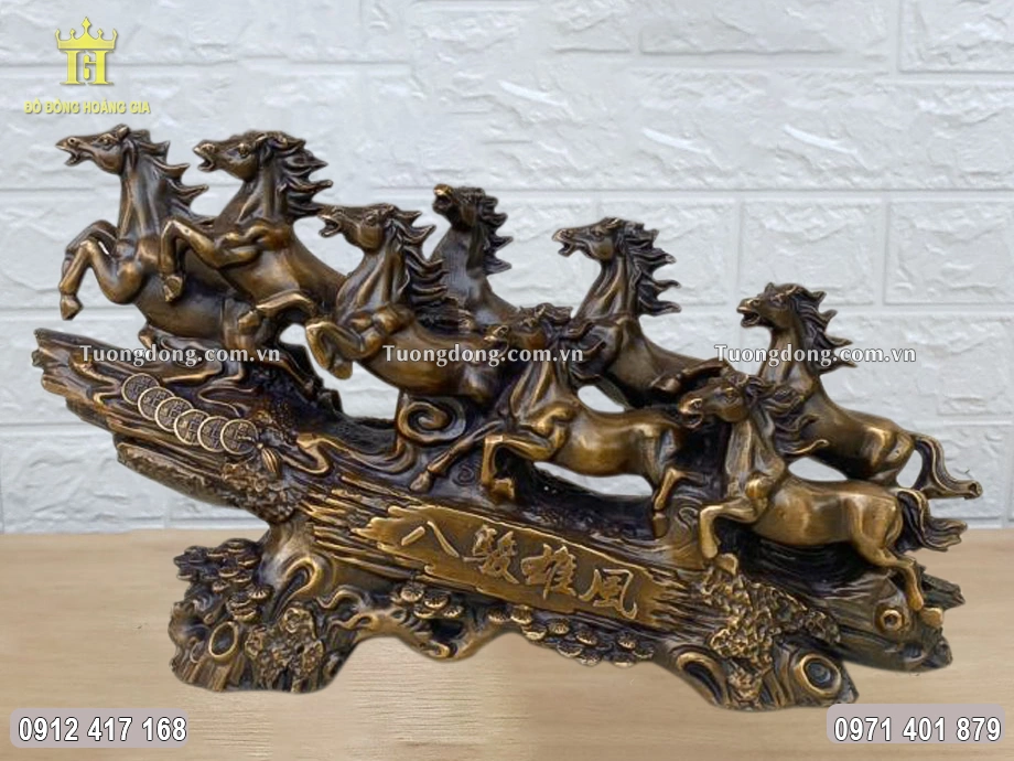 Tượng Bát Mã Tung Vó Trên Thảo Nguyên Bằng Đồng Hun Giả Cổ