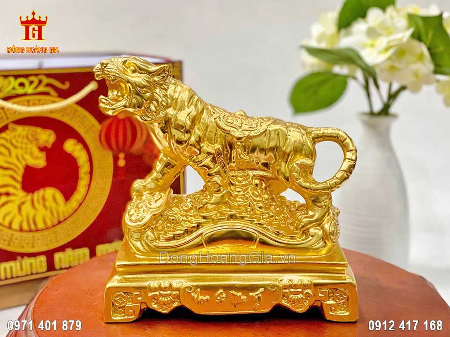  Quà tặng tượng Hổ mạ vàng cao cấp trưng bày tại bàn sếp, lãnh đạo 