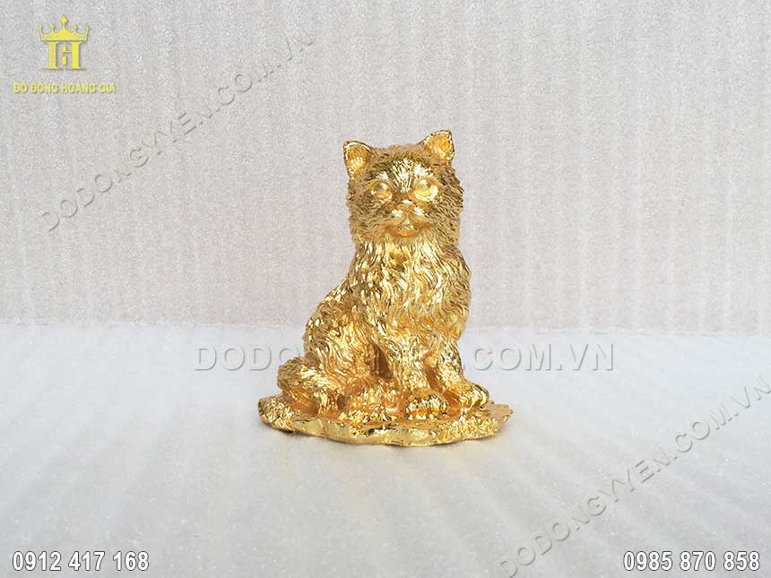 Tượng mèo dát vàng cao cấp cho người tuổi mèo  