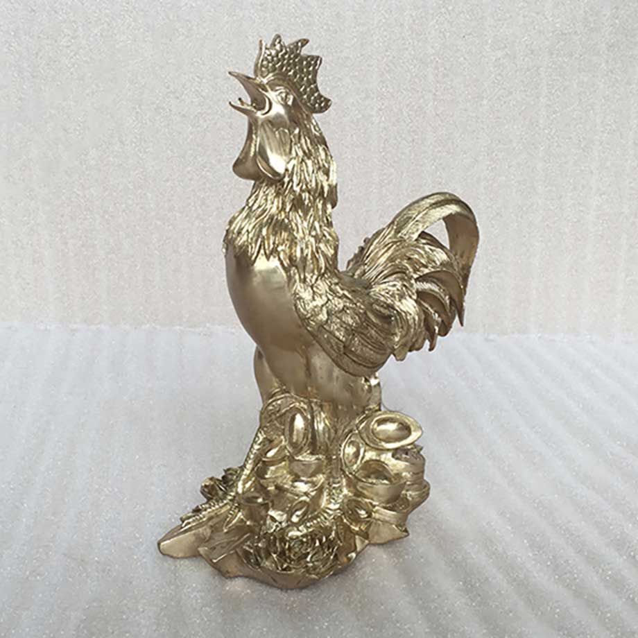 Con Gà Bằng Đồng Nguyên Chất Cao 21Cm