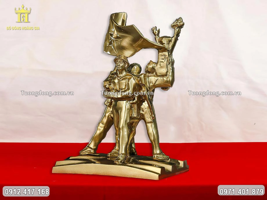 Tượng Đài Chiến Thắng Điện Biên Phủ Bằng Đồng Vàng Cao 29Cm