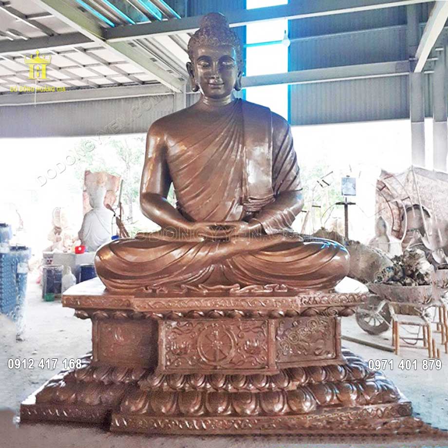 Mẫu tượng Phật bằng đồng đỏ cao 3m đúc thủ công nguyên khối đẹp