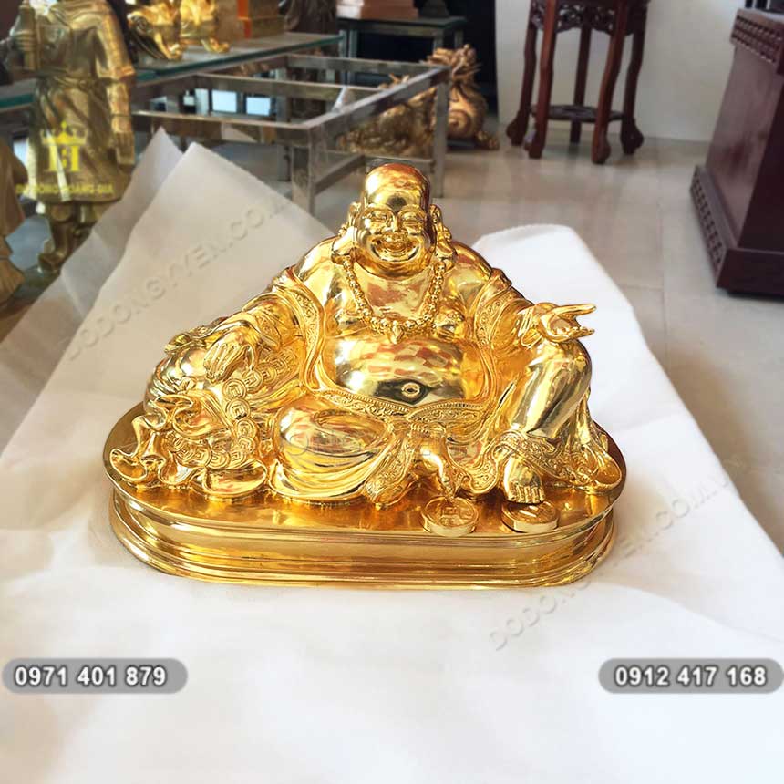 Pho Tượng Phật Di Lặc Dát Vàng 24k Ngồi Tuyệt Đẹp - TĐ071