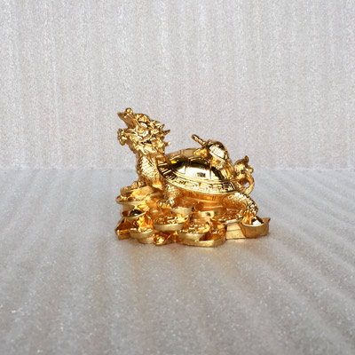 Rùa Đầu Rồng bằng đồng mạ vàng 24k - TĐ053
