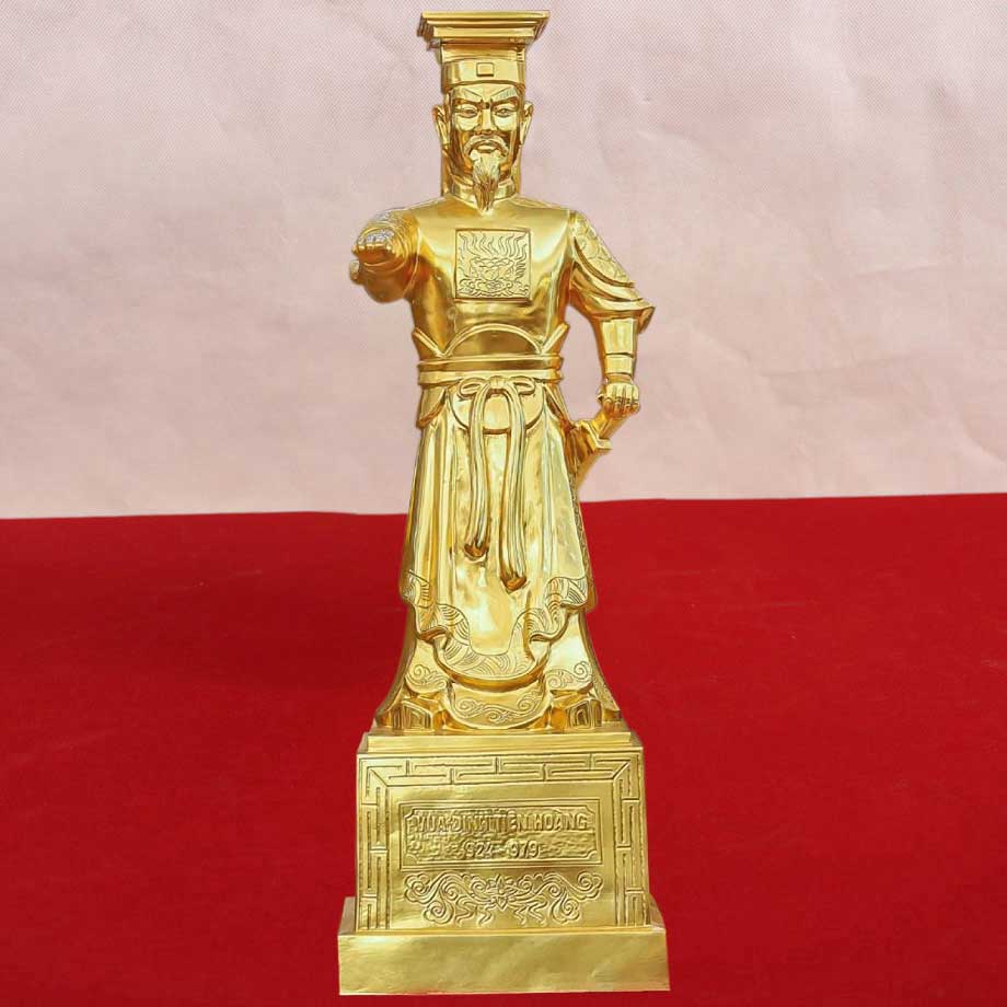 Tượng Đồng Đinh Tiên Hoàng Dát Vàng 9999