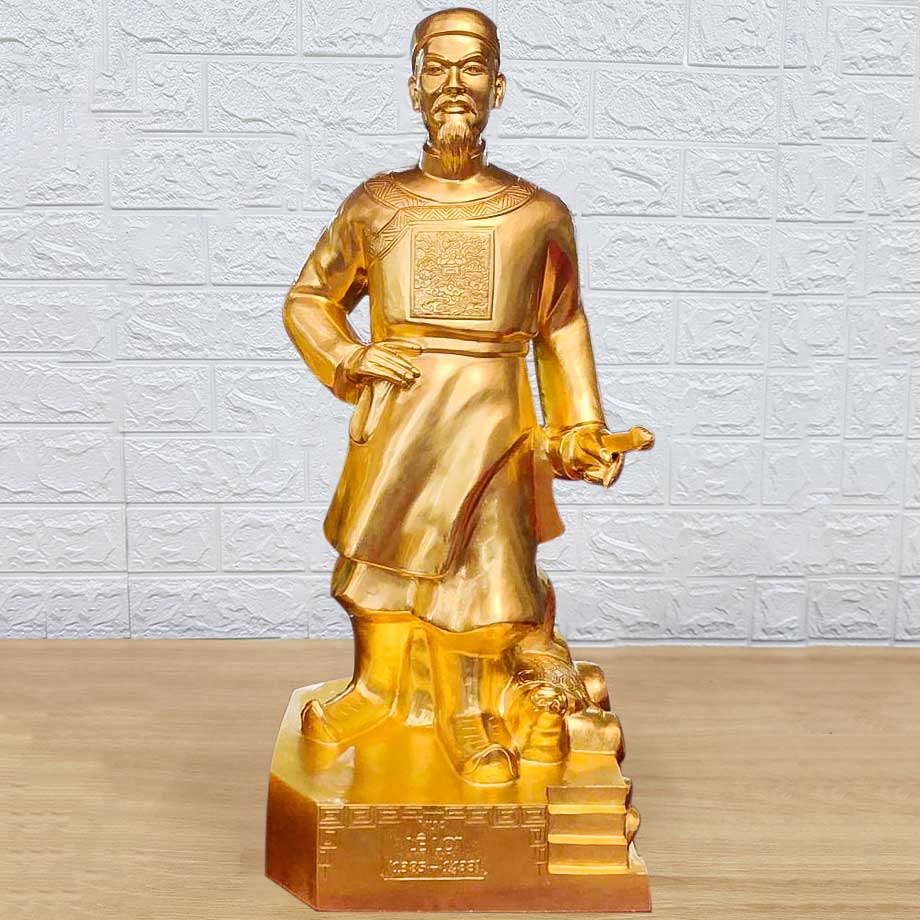 Tượng Đồng Lê Lợi - Lê Thái Tổ Thếp Vàng 9999