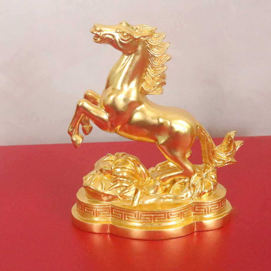 Tượng Đồng Ngựa Phong Thủy Dát Vàng 9999