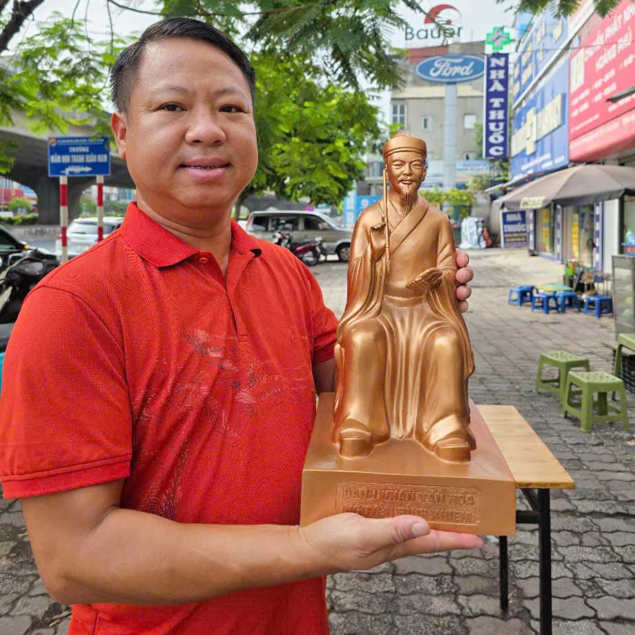 Tượng Đồng Nguyễn Bỉnh Khiêm Cao 42Cm