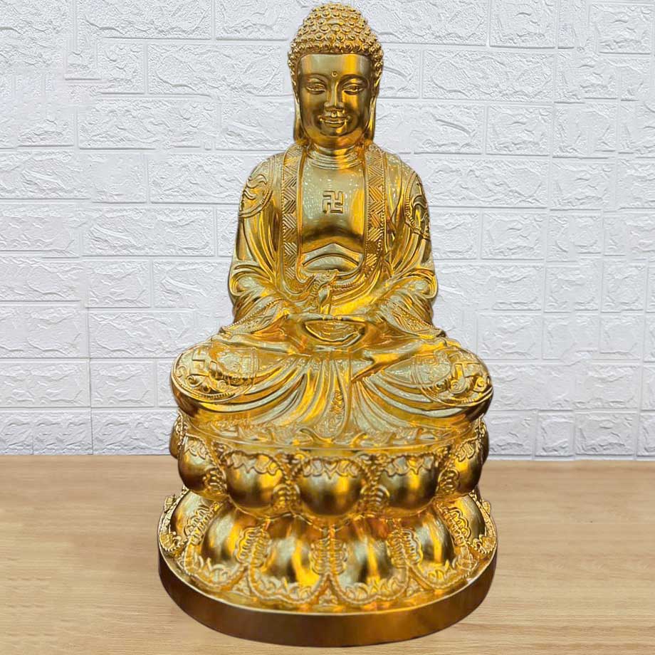 Tượng Đồng Phật A Di Đà Thếp Vàng 9999