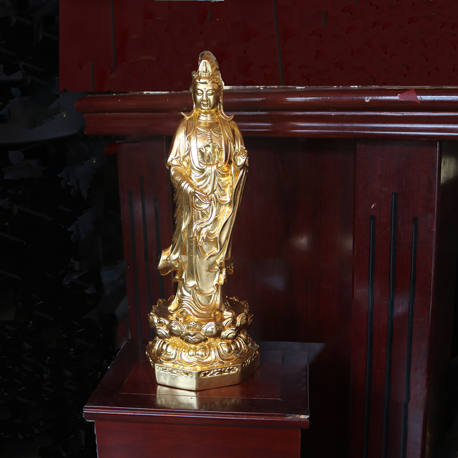 Tượng Đồng Phật Bà Quan Âm Dát Vàng 9999