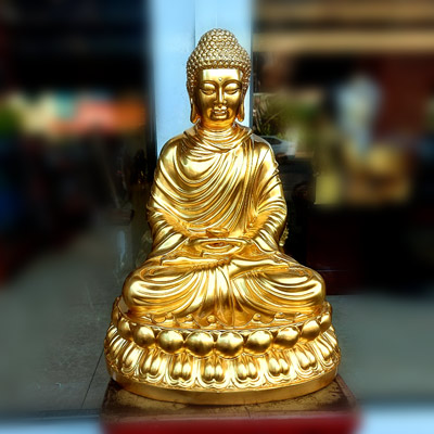 Pho tượng Phật Thích Ca Mâu Ni dáng ngồi dát vàng 50cm - TĐ067