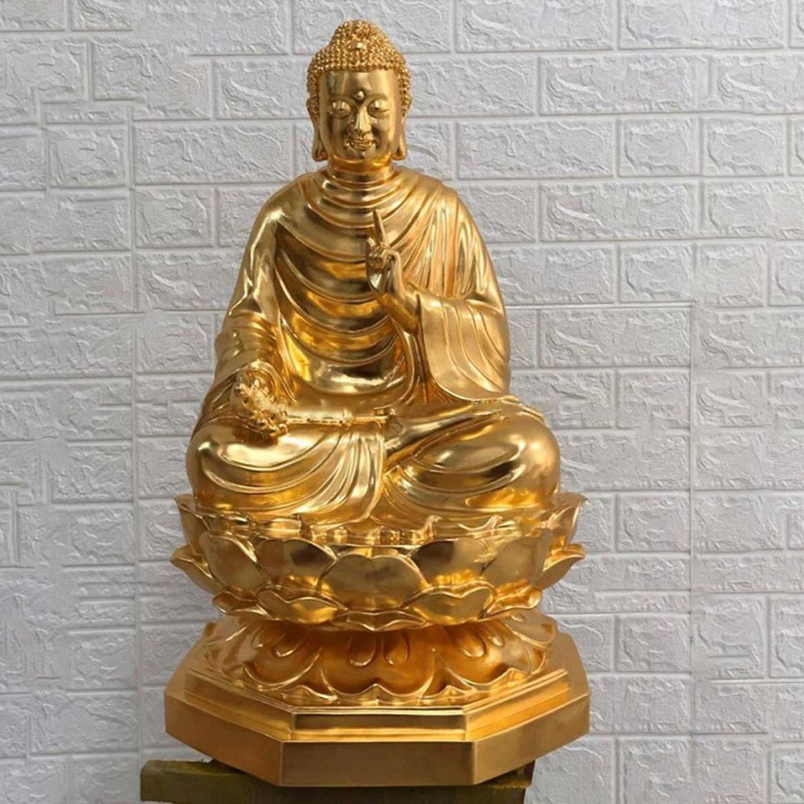 Tượng Đồng Phật Thích Ca Tọa Thiền Dát Vàng 9999