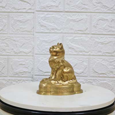 Tượng mèo bằng đồng vàng mang đến phong thủy tài lộc - TĐ159