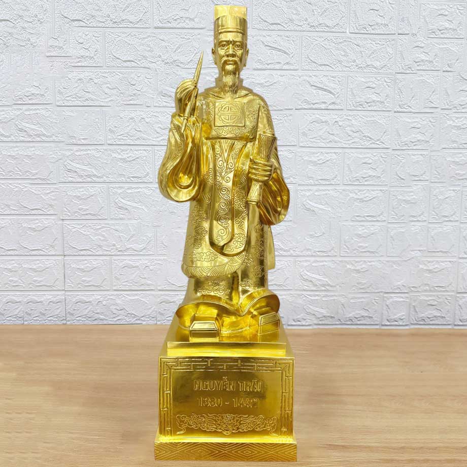 Tượng Nguyễn Trãi Bằng Đồng Dát Vàng 9999