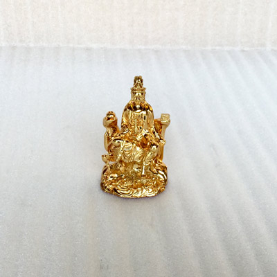 Tượng đồng Phật Bà Quan Âm dáng ngồi mạ vàng 24k cao 8cm - TĐ029