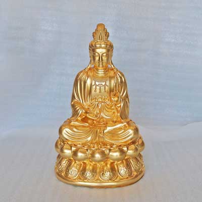 Tượng Phật Bà Quan Âm Ngồi Mạ Vàng Tuyệt Đẹp - TĐ072