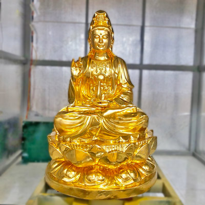 Tượng Phật Quan Âm Bằng Đồng Dát Vàng 24K  Đẹp Nhất - TĐ207