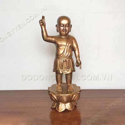 Pho tượng Phật Thích Ca Đản bằng đồng đỏ thanh khiết - TĐ096