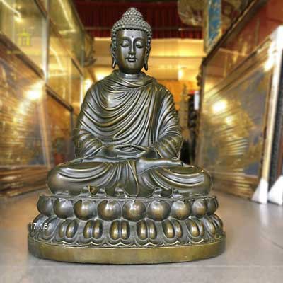 Tượng Phật Bổn Sư Thích Ca Mâu Ni Bằng Đồng Vàng Hun Giả Cổ - TĐ178