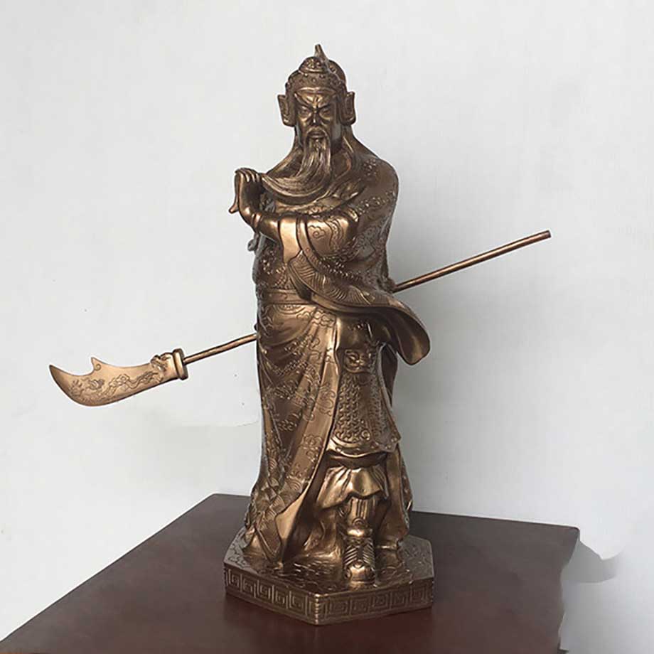 Tượng Quan Vân Trường Bằng Đồng Đỏ Cao 40Cm