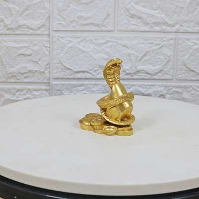 Tượng rằn phong thủy bằng đồng dát vàng cỡ nhỏ - TĐ113