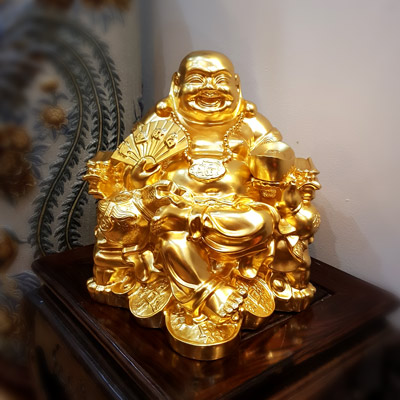 Tượng Vàng Phật Di Lặc cao 36cm - TĐ070
