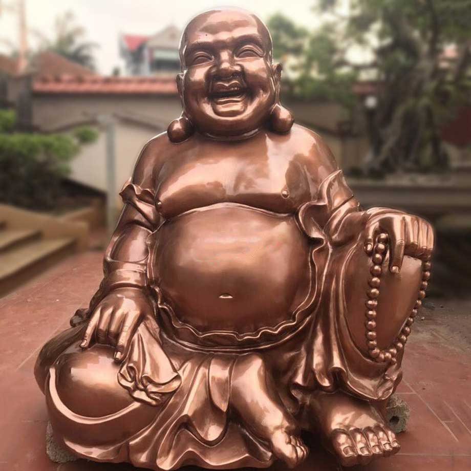 Tượng Di Lặc Bằng Đồng Đỏ Cao 1M50