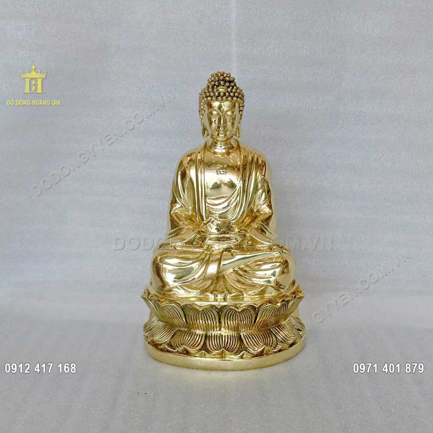 Tượng Phật A Di Đà Bằng Đồng Vàng Cao 40cm - TĐ170