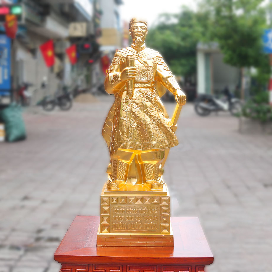 Tượng Đồng Trần Hưng Đạo Dát Vàng 9999 Cao 70cm