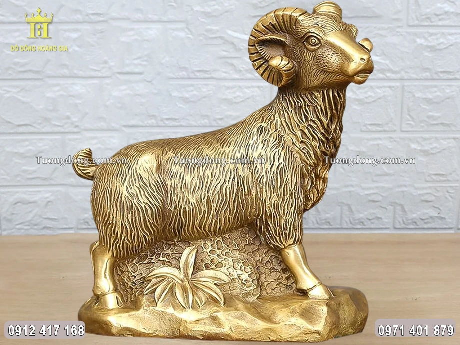 Tượng Dê Tài Lộc Bằng Đồng Vàng