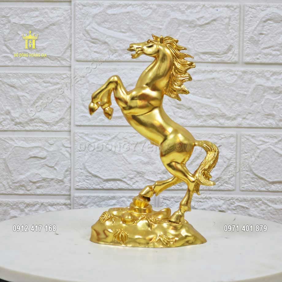 Tượng ngựa phong thủy bằng đồng dát vàng 24K cao cấp - TĐ164
