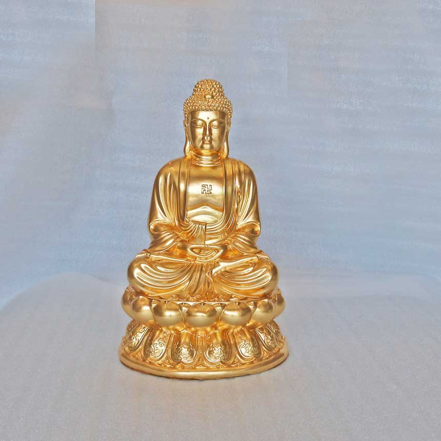 Tượng Phật A  Di Đà bằng đồng dát vàng 9999 cao cấp TĐ073