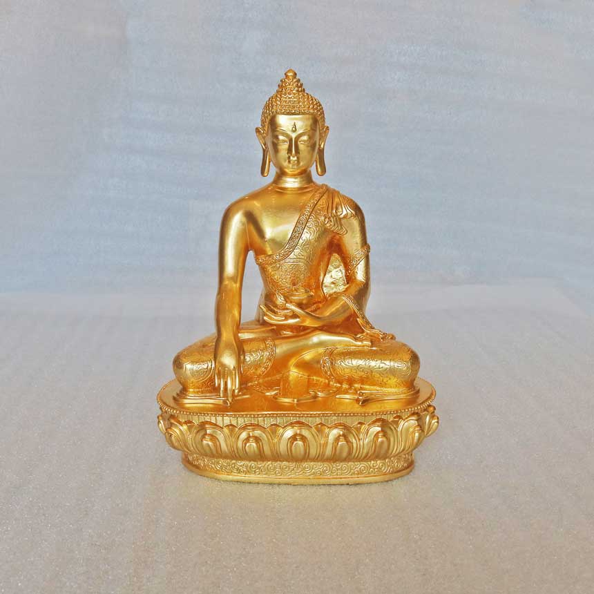 Tượng Phật Thích Ca Mâu Ni Bằng Đồng Dát Vàng 24K - TĐ075