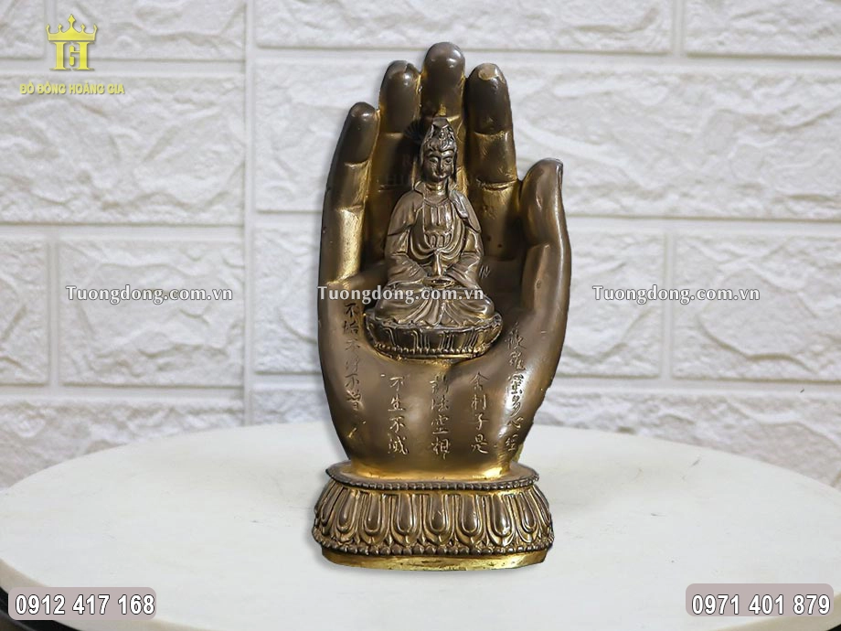 Tượng Bàn Tay Quan Thế Âm Bằng Đồng Hun Giả Cổ