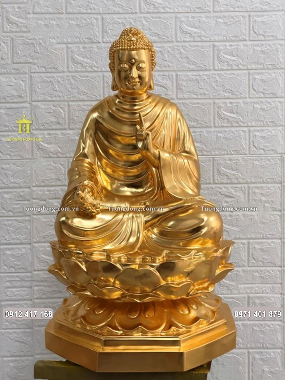 Tượng Đồng Phật Thích Ca Tọa Thiền Dát Vàng 9999