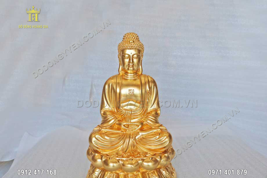 Pho tượng Phật A Di Đà ngồi tòa sen được khách hàng của Hoàng Gia đặc biệt yêu thích 