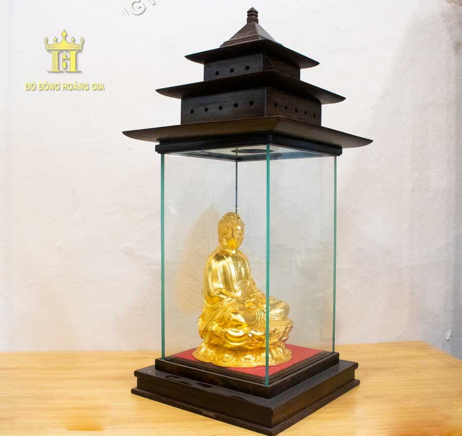  Tượng Phật Adida bằng đồng dát vàng thờ cúng tại gia 