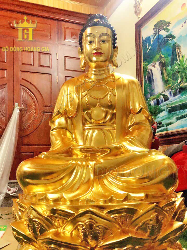  Tượng Phật bằng đồng 1M3 được sơn son thếp vàng tuyệt đẹp 
