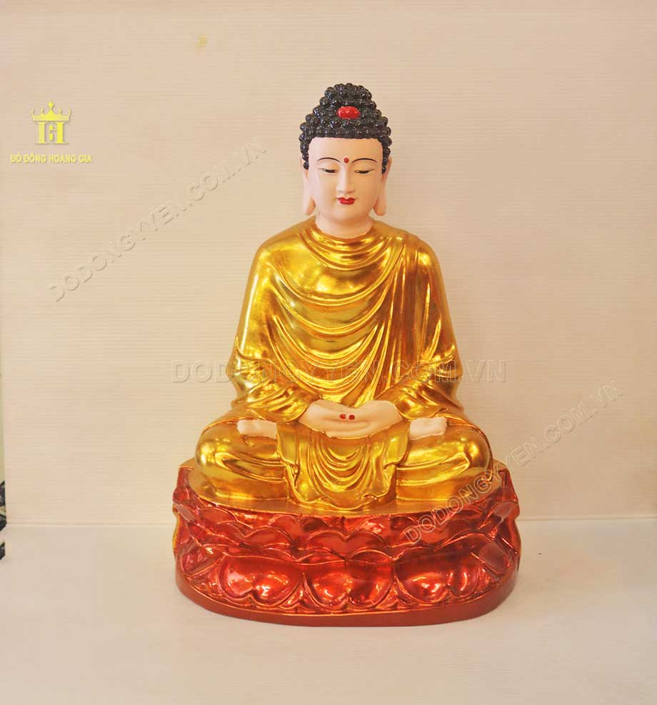 Tượng Phật Thích Ca Mâu Ni được sơn son thếp vàng tinh xảo  