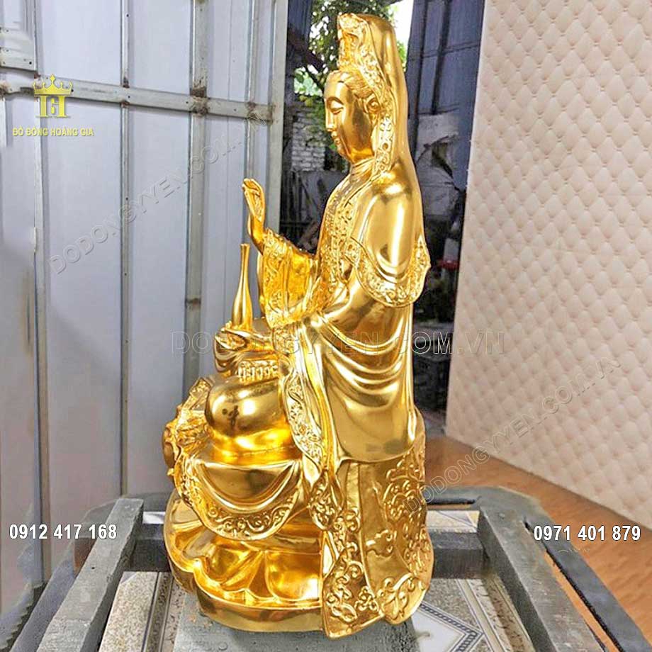 Tượng Phật Quan Âm cúng tiền vào chùa được chế tác cỡ lớn