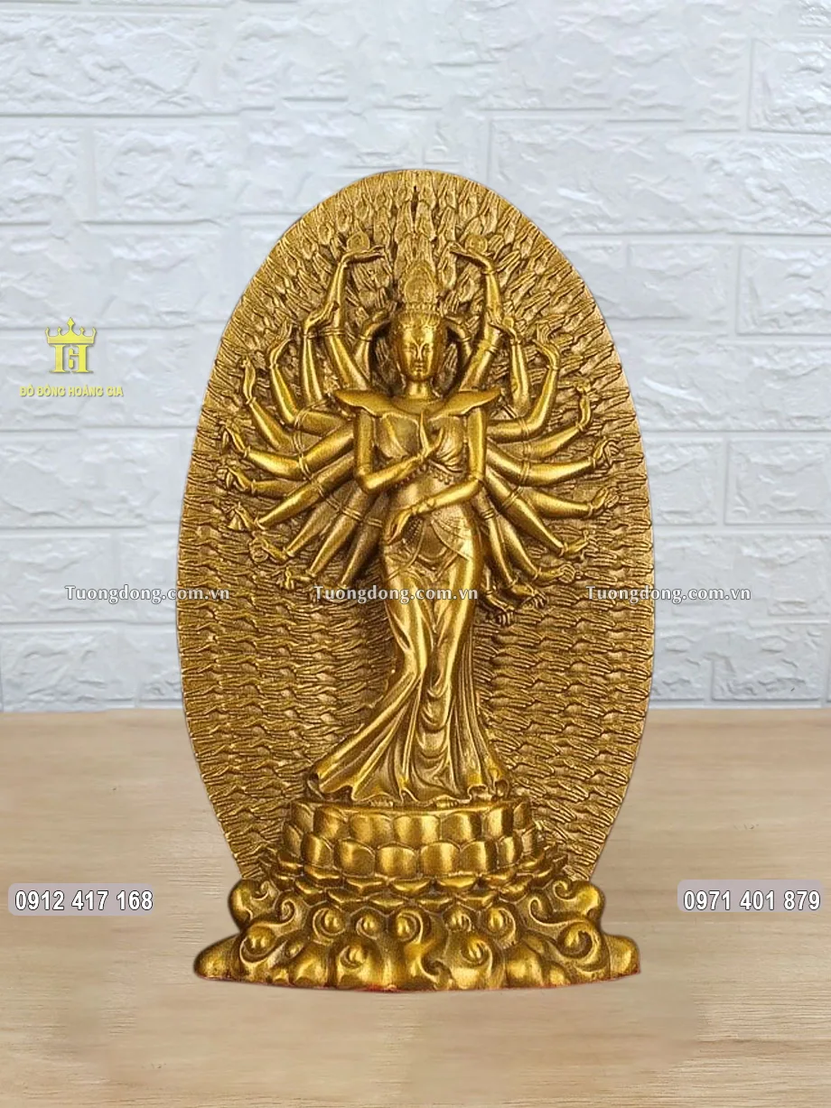 Tượng Phật Quan Âm Nghìn Tay Nghìn Mắt Bằng Đồng Vàng