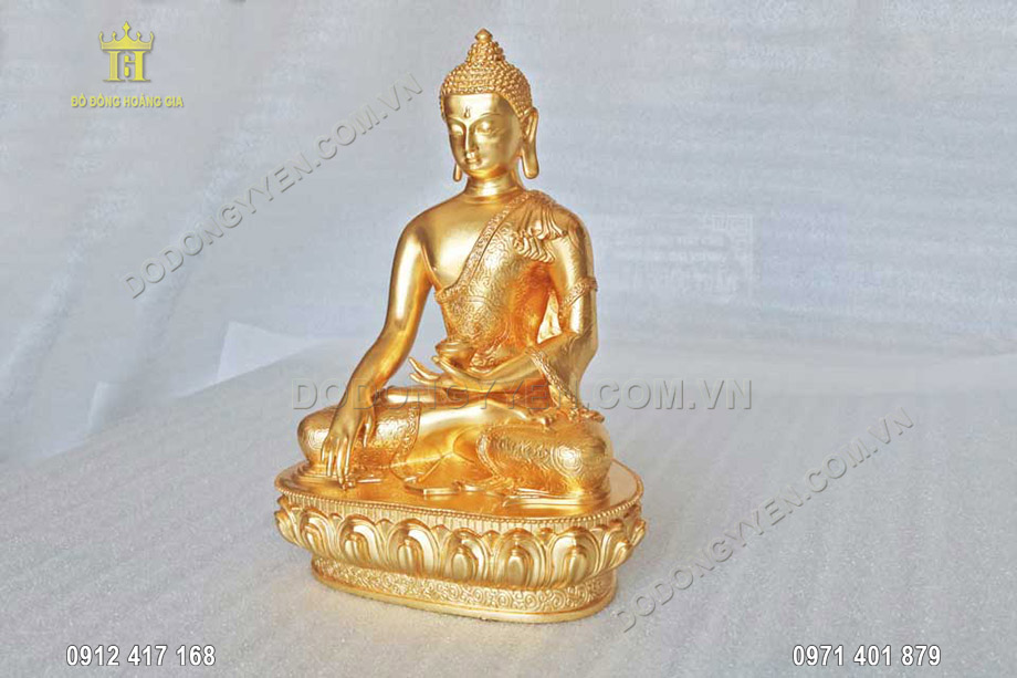 Pho tượng Phật Thích Ca Mâu Ni bằng đồng vàng và vàng 9999 cao cấp 