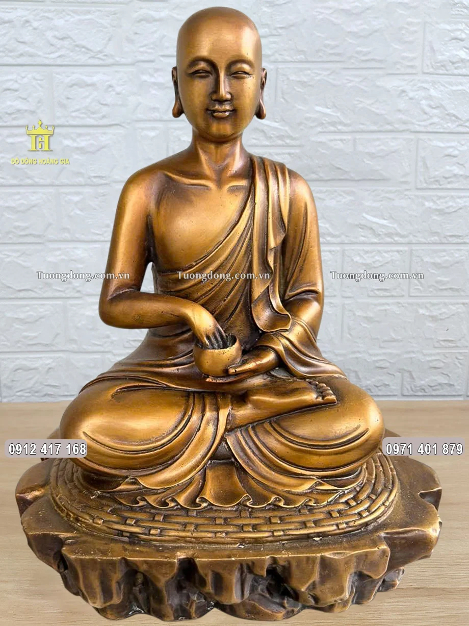 Tượng Thánh Tăng Sivali Bằng Đồng Cao 27.5Cm